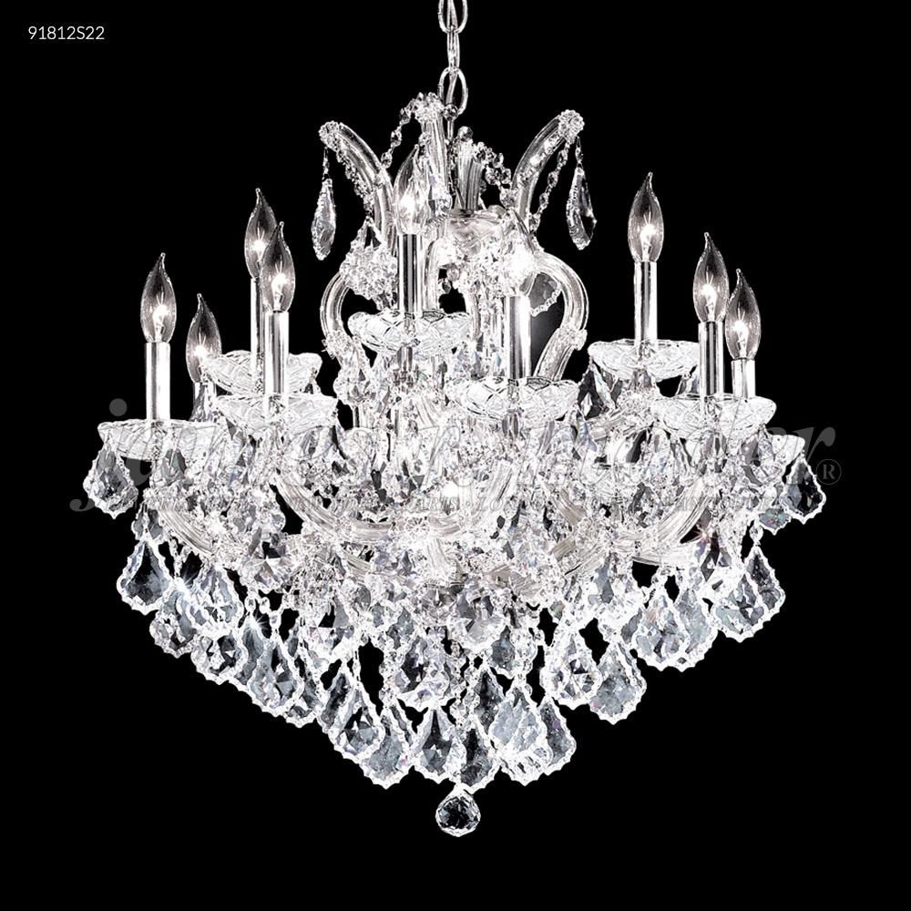 James R Moder Crystal 91812S2GT Maria Theresa 12 Arm Chandelier in Silver