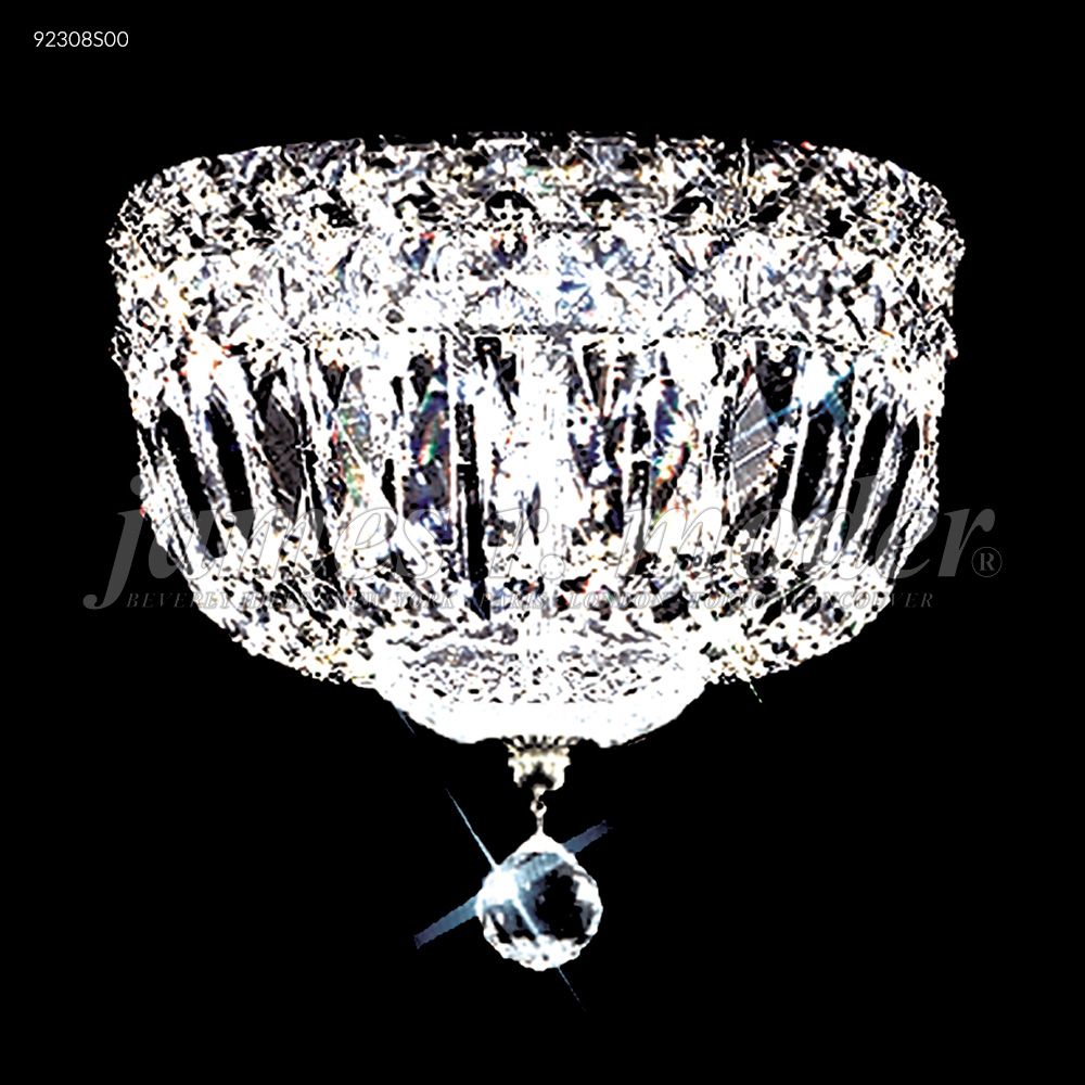 James R Moder Crystal 92308S00 Prestige All Crystal Flush Mount in Silver