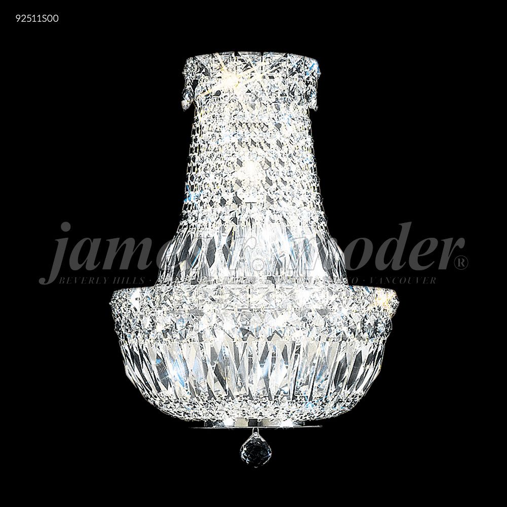 James R Moder Crystal 92511S00 Prestige All Crystal Wall Sconce in Silver