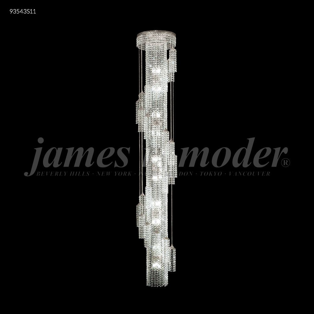 James R Moder Crystal 93543S11 Contemporary Entry Chandelier in Silver