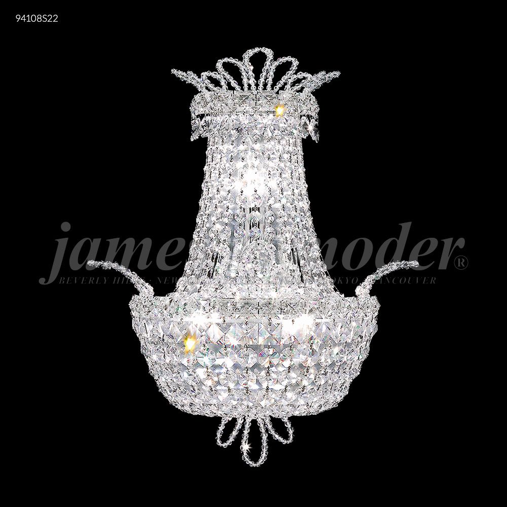 James R Moder Crystal 94108S22 Princess Collection Empire Wall Sconce in Silver