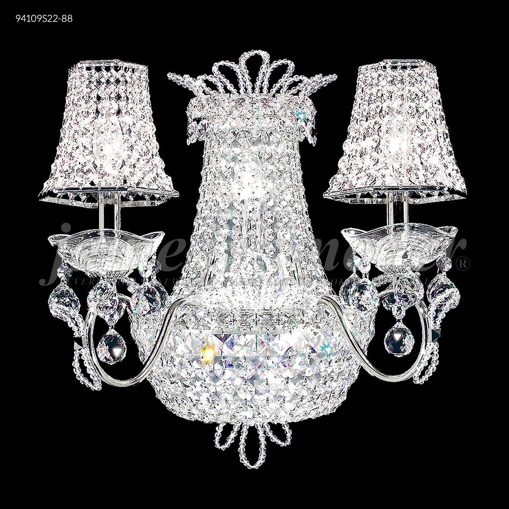 James R Moder Crystal 94109GA00-55 Princess Wall Sconce with 2 Lights; Gold Accents Only In Gold Accents Only Finish