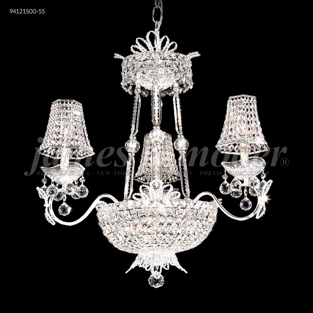 James R Moder Crystal 94121S00-55 Princess Chandelier with 3 Arms in Silver