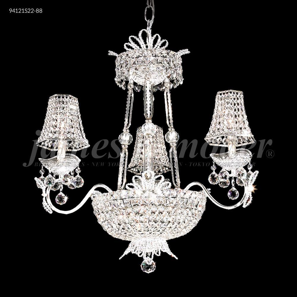 James R Moder Crystal 94121S00 Princess Chandelier with 3 Arms in Silver