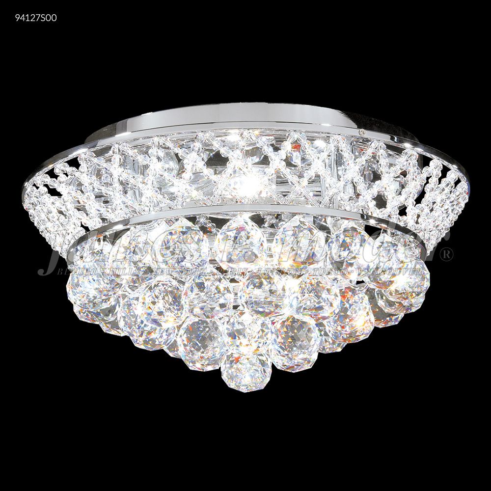 James R Moder Crystal 94127S00 Jacqueline Collection Flush Mount in Silver