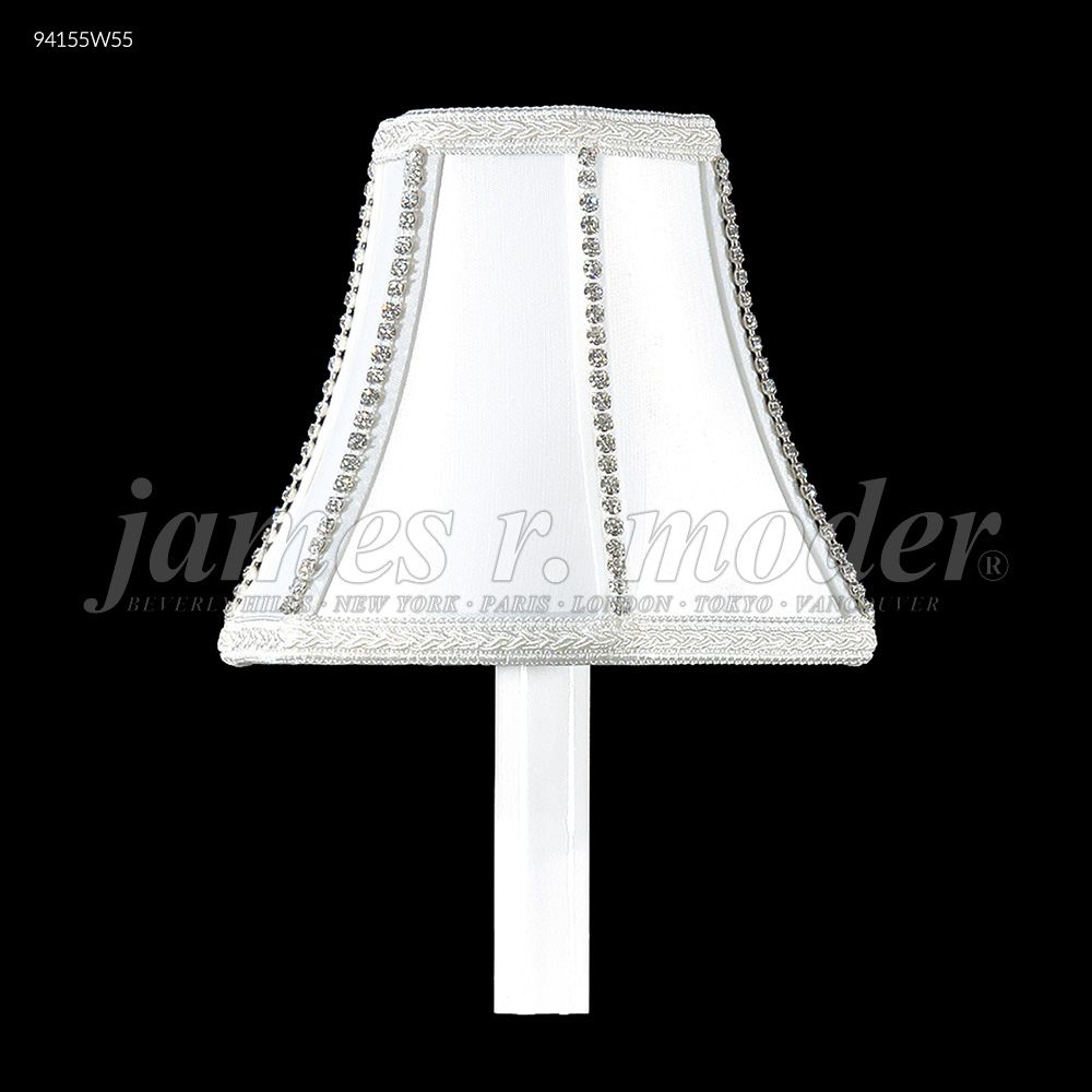 James R Moder Crystal 94155W55 Non-Tilt Silk Shade with Crystal Jewels