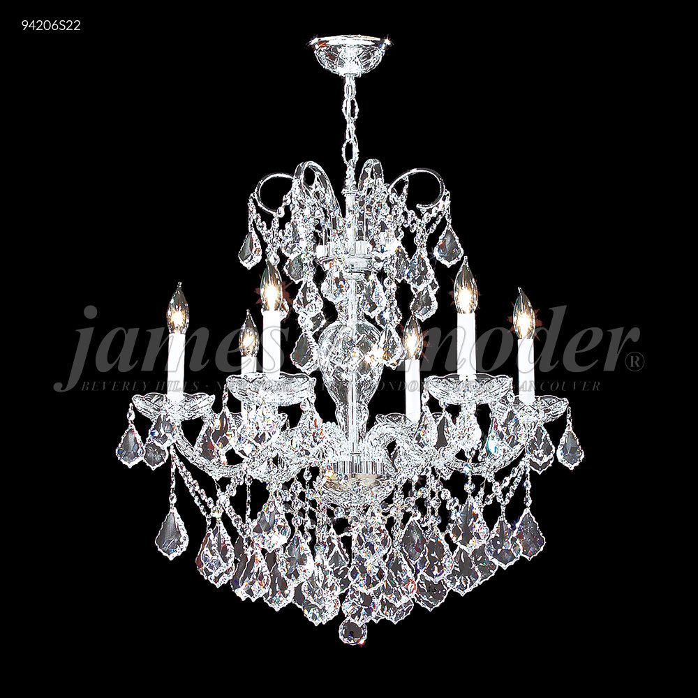 James R Moder Crystal 94206S22 Vienna 6 Glass Arm Chandelier in Silver