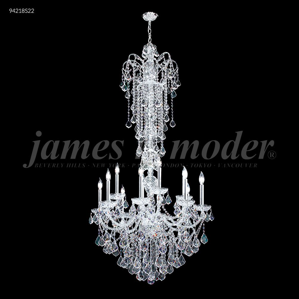 James R Moder Crystal 94218S22 Vienna 12 Glass Arm Entry Chandelier in Silver