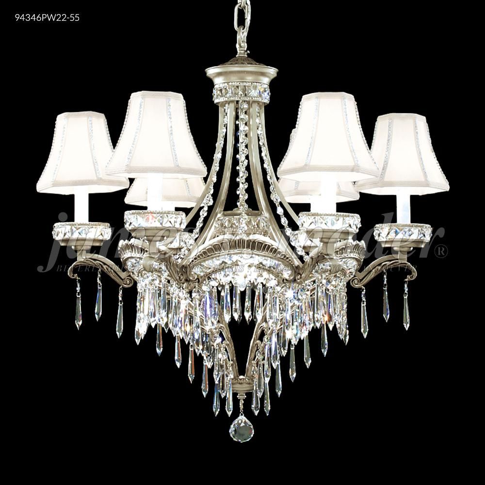 James R Moder Crystal 94346PW22 Dynasty Cast Brass 6 Arm Chandelier in Pewter