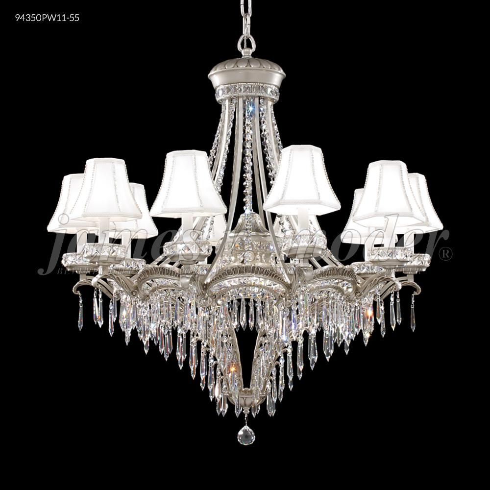 James R Moder Crystal 94350PW11-55 Dynasty Cast Brass 12 Arm Chandelier in Pewter