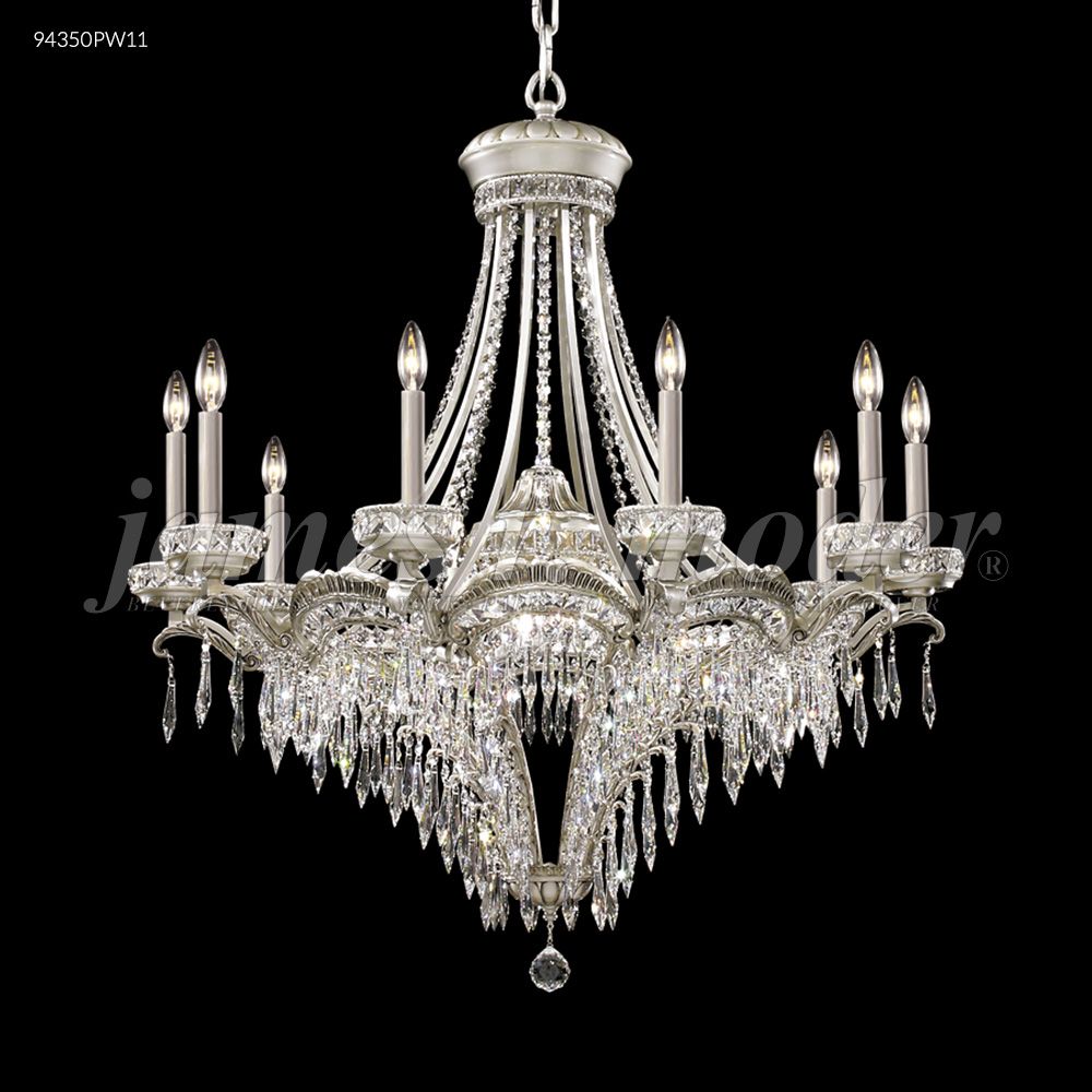 James R Moder Crystal 94350PW11 Dynasty Cast Brass 12 Arm Chandelier in Pewter