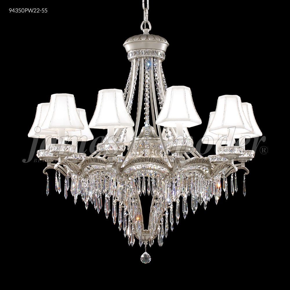 James R Moder Crystal 94350PW22-55 Dynasty Cast Brass 12 Arm Chandelier in Pewter