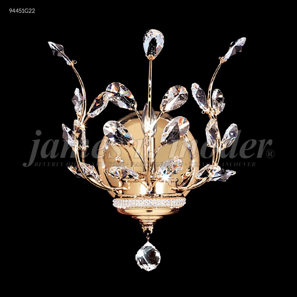 James R Moder Crystal 94451G0T Florale Wall Sconce in Gold