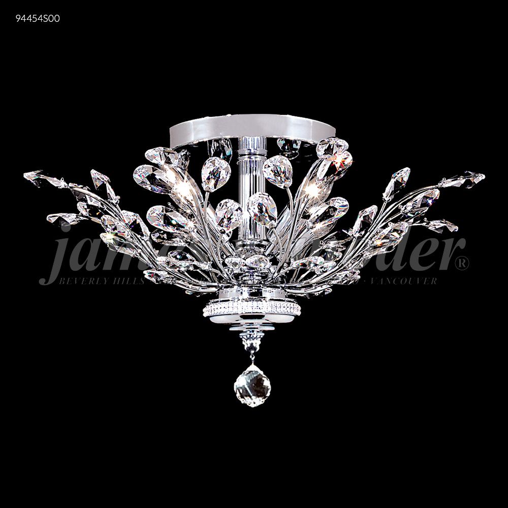 James R Moder Crystal 94454S00 Florale Collection Flush Mount in Silver