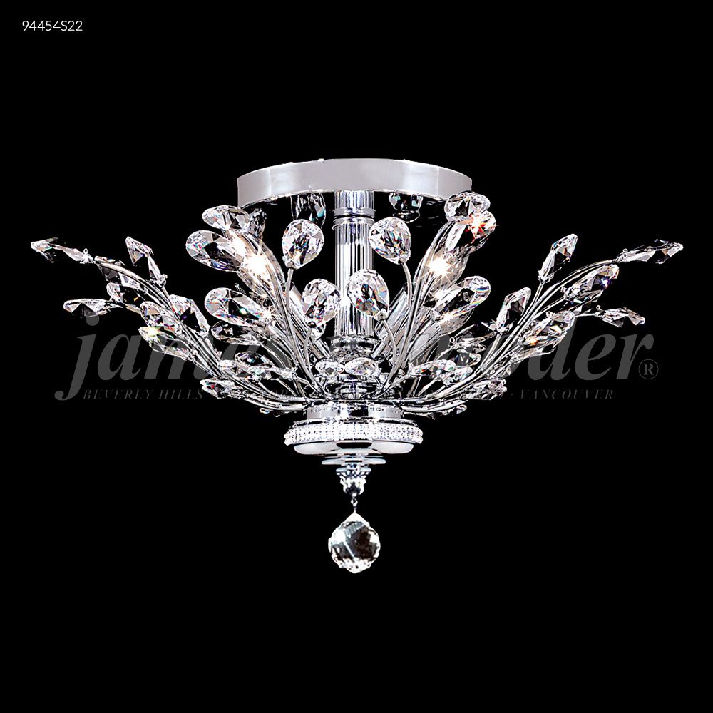 James R Moder Crystal 94454S22 Florale Collection Flush Mount in Silver