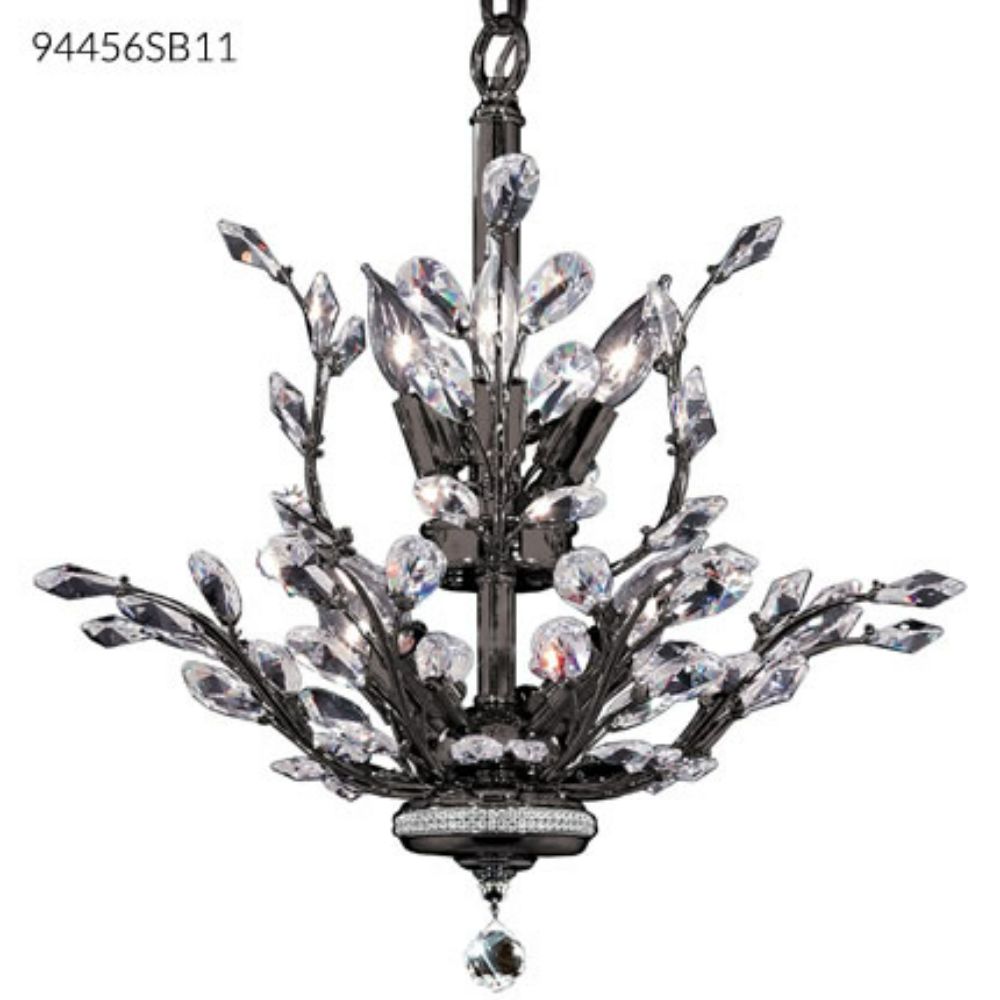 James R Moder Crystal 94456SB11 Florale Collection Chandelier In Satin Black Finish