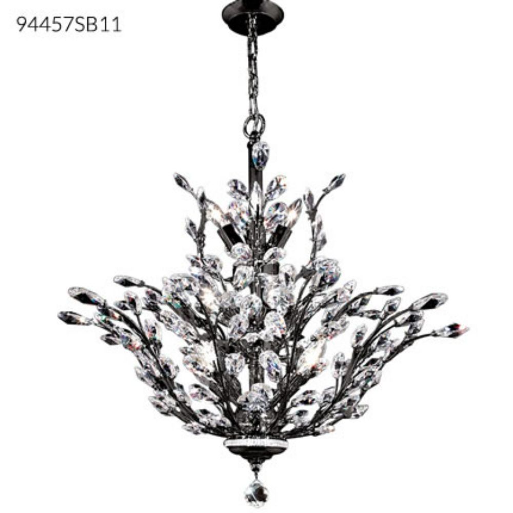 James R Moder Crystal 94457SB11 Florale Collection Chandelier In Satin Black Finish