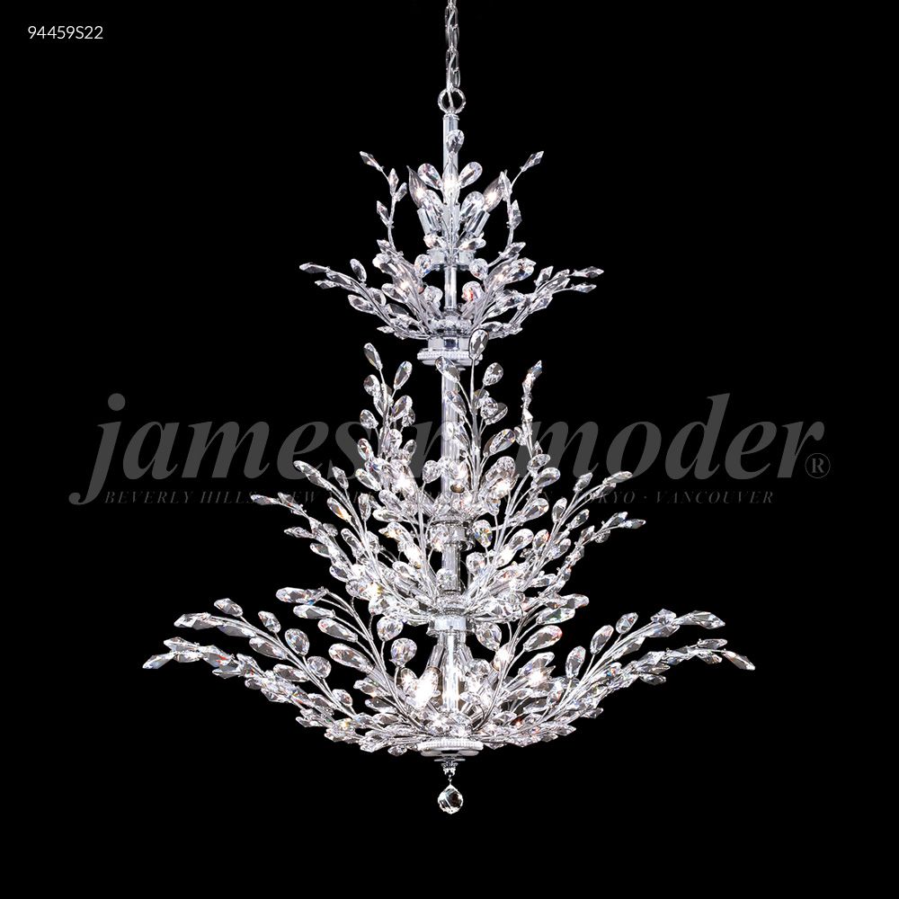 James R Moder Crystal 94459S22 Florale Collection Entry Chandelier in Silver