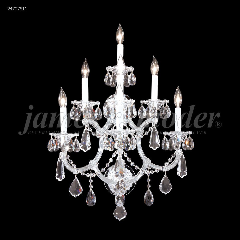 James R Moder Crystal 94707S11 Maria Theresa 7 Light Wall Sconce in Silver