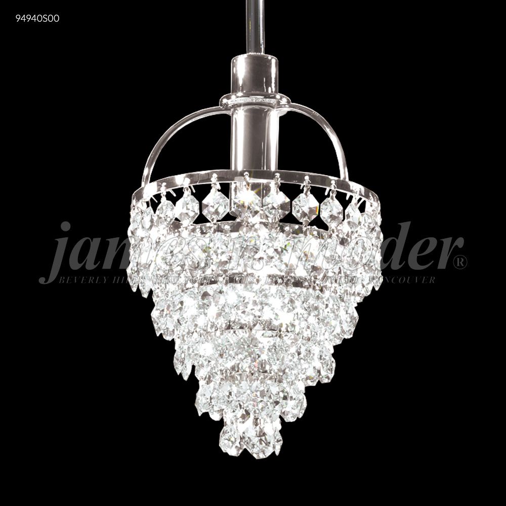 James R Moder Crystal 94940S00 Tekno Mini Pendant with Basket Head in Silver
