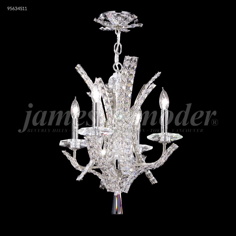 James R Moder Crystal 95634S11 Eclipse Collection 4 Arm Pendant in Silver