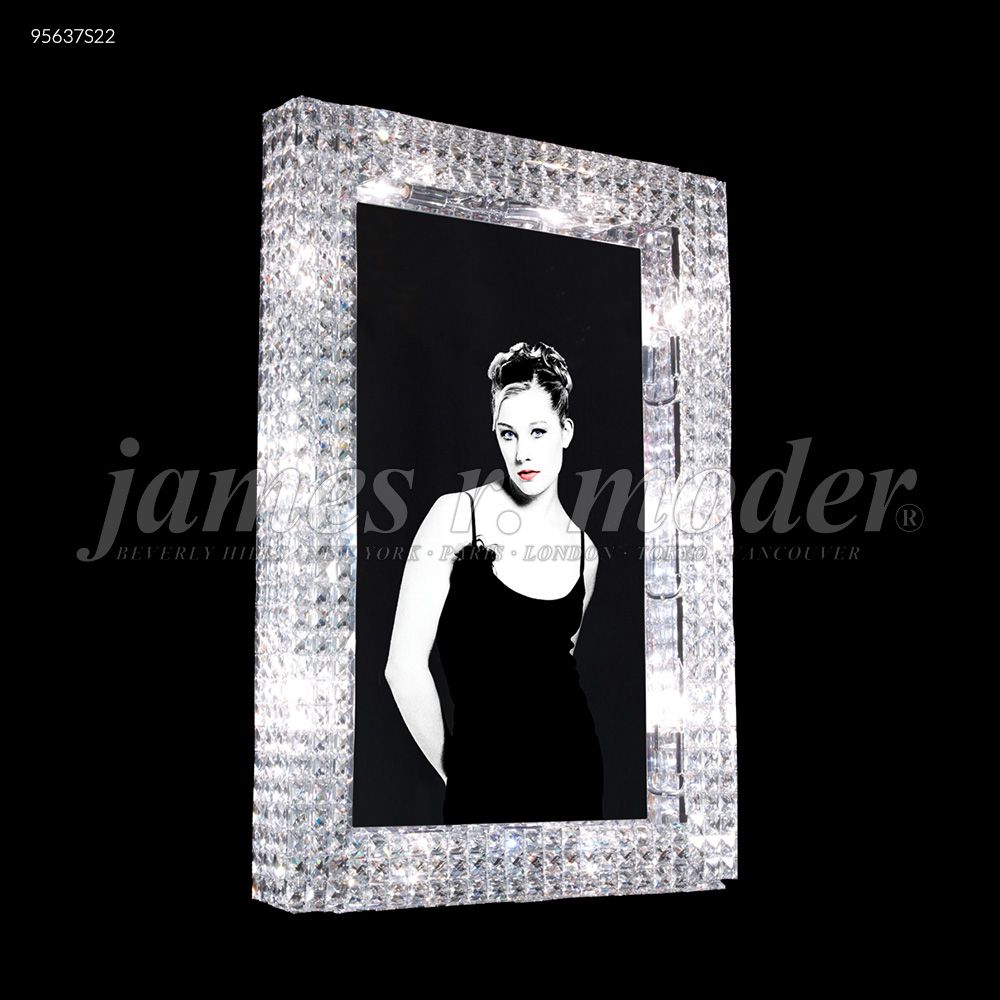 James R Moder Crystal 95637S22 Eclipse Collection Mirror in Silver