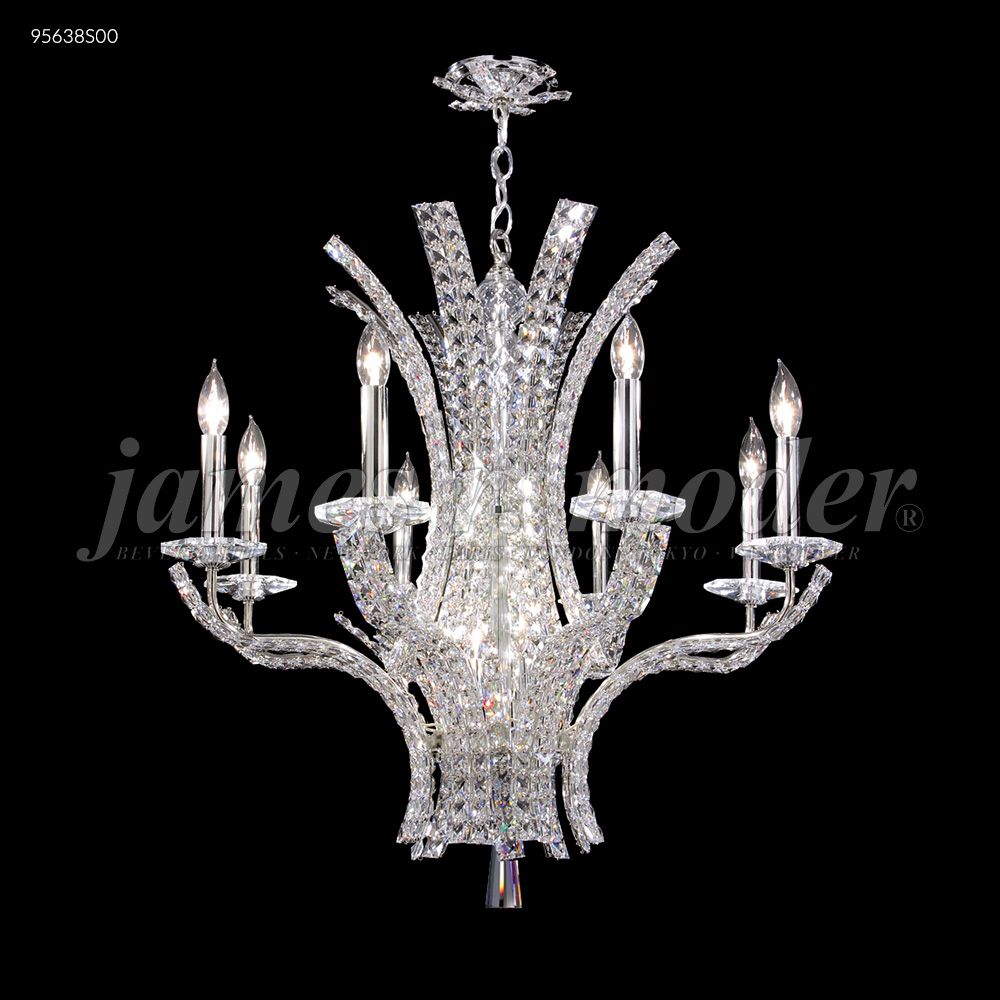 James R Moder Crystal 95638S00 Eclipse Collection 8 Arm Chandelier in Silver