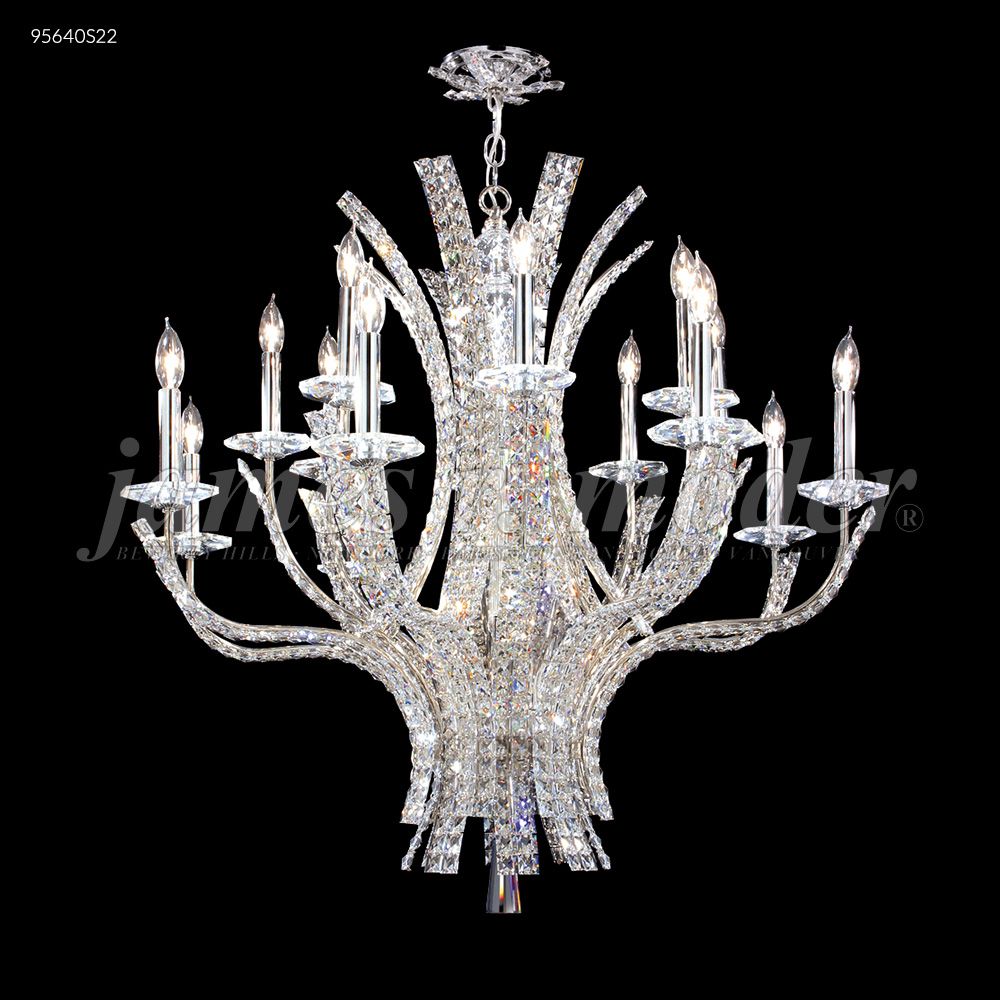 James R Moder Crystal 95640S22 Eclipse Collection 16 Arm Chandelier in Silver