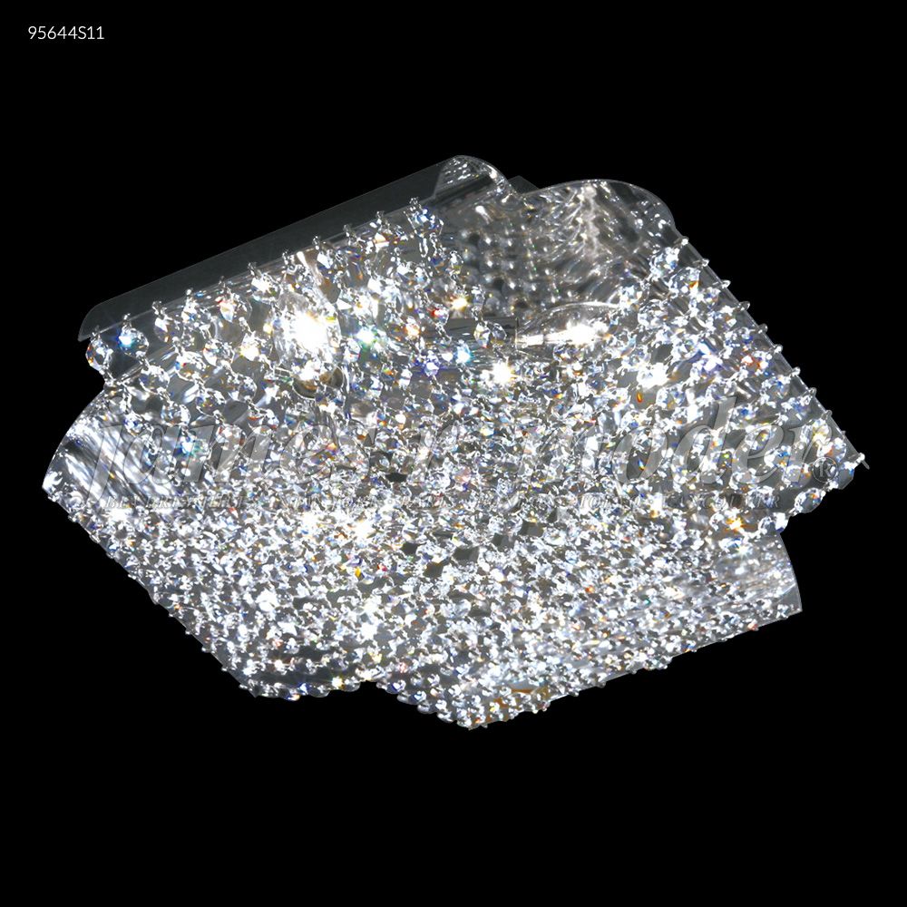 James R Moder Crystal 95644S11 Eclipse Collection Flush Mount in Silver
