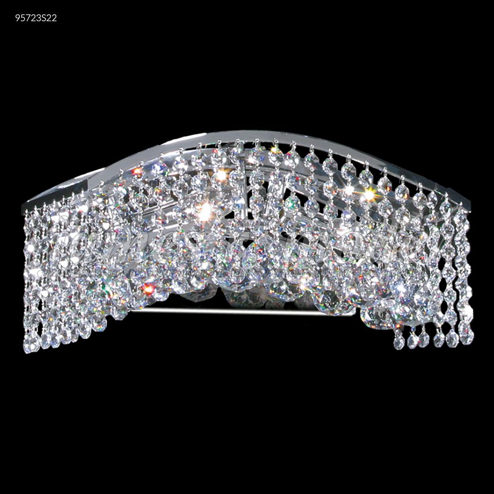 James R Moder Crystal 95723S22 Fashionable Broadway Wave Vanity Bar in Silver