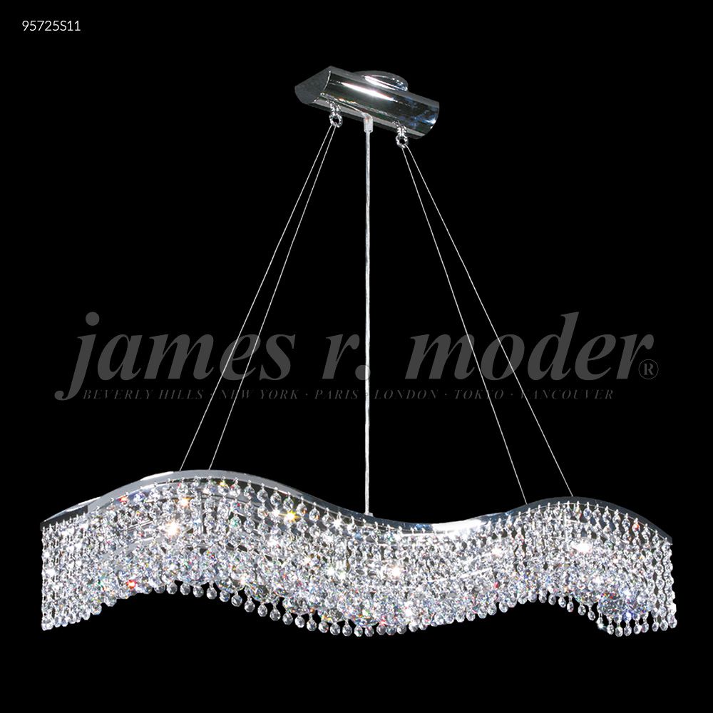 James R Moder Crystal 95725S11 Fashionable Broadway Wave Chandelier in Silver