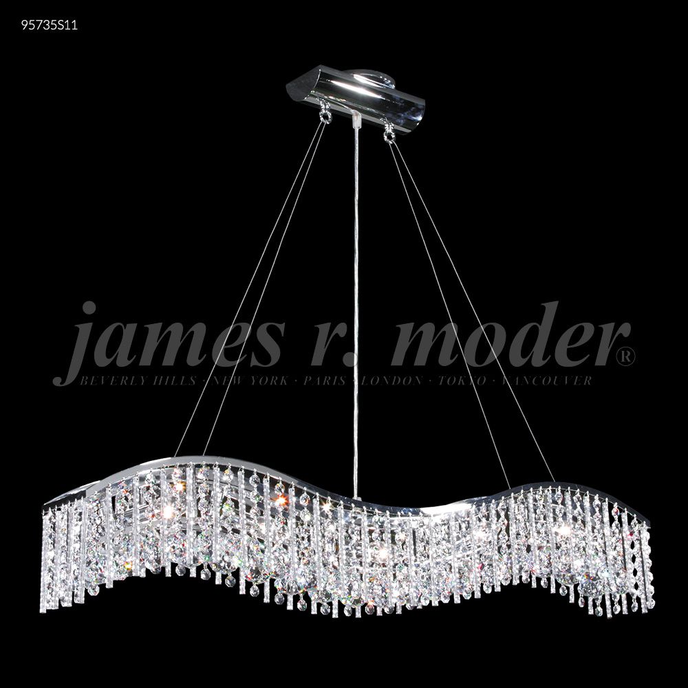 James R Moder Crystal 95735S11 Fashionable Broadway Wave Chandelier in Silver