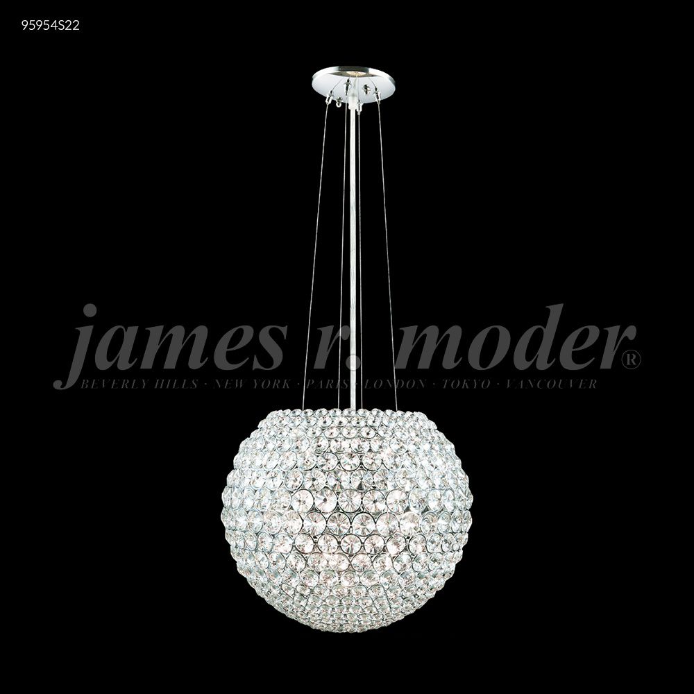 James R Moder Crystal 95954S22 Sun Sphere Chandelier in Silver