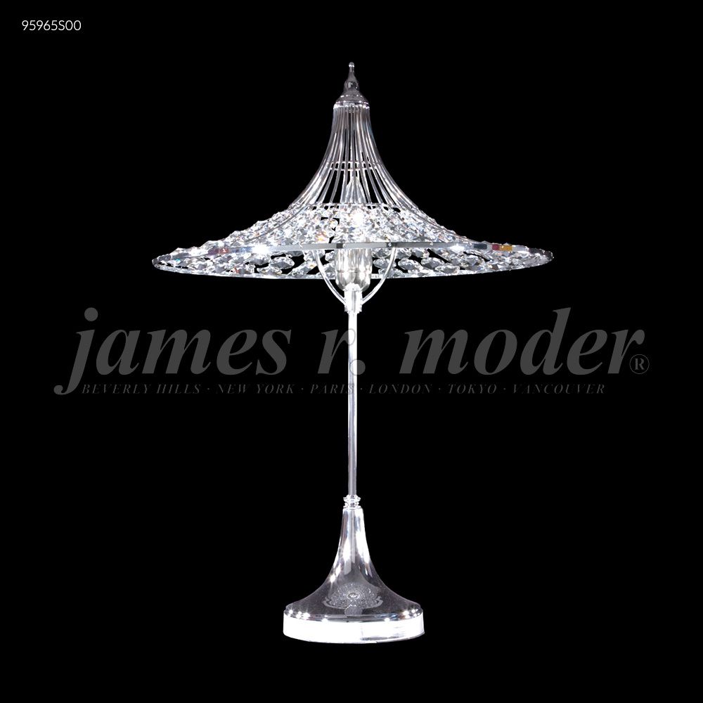 James R Moder Crystal 95965S00 Contemporary Table Lamp in Silver