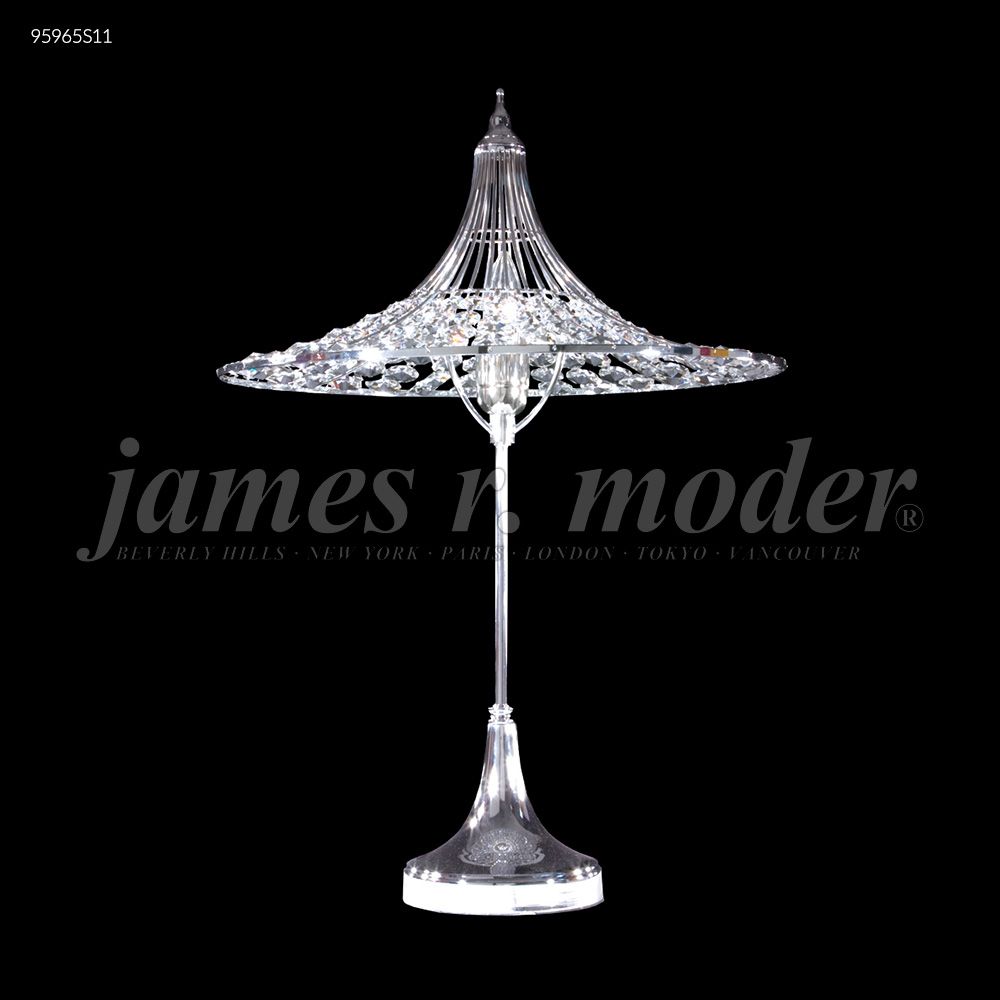 James R Moder Crystal 95965S11 Contemporary Table Lamp in Silver