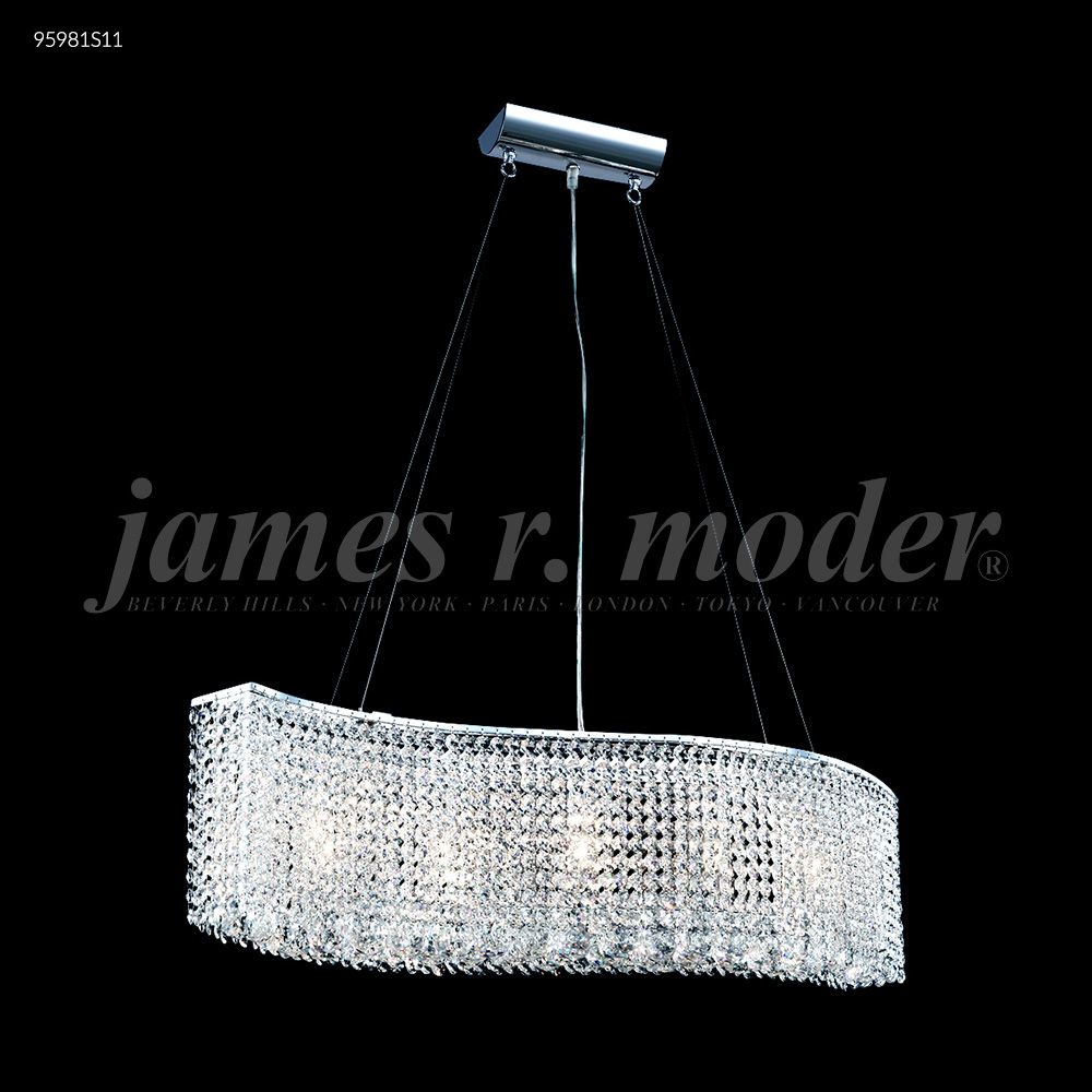 James R Moder Crystal 95981S11 Fashionable Broadway Wave Chandelier in Silver