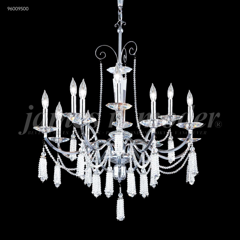 James R Moder Crystal 96009S00 Tassel Collection 12 Arm Chandelier in Silver
