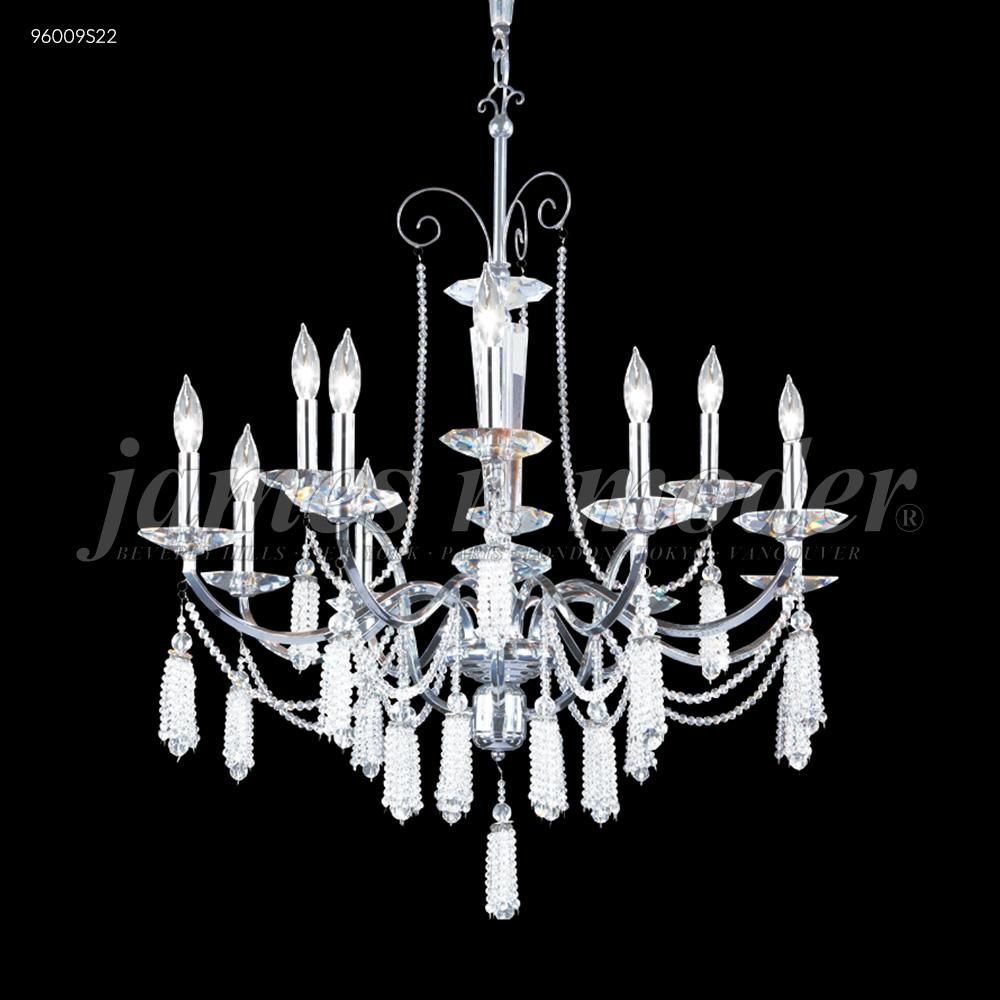 James R Moder Crystal 96009S2B Tassel Collection 12 Arm Chandelier in Silver