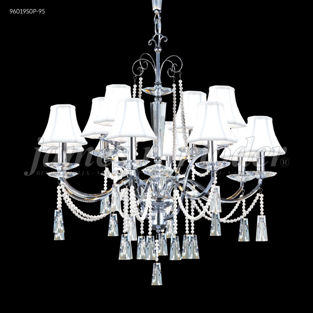 James R Moder Crystal 96019S0P-71 Pearl Collection 12 Light Chandelier In Silver Finish