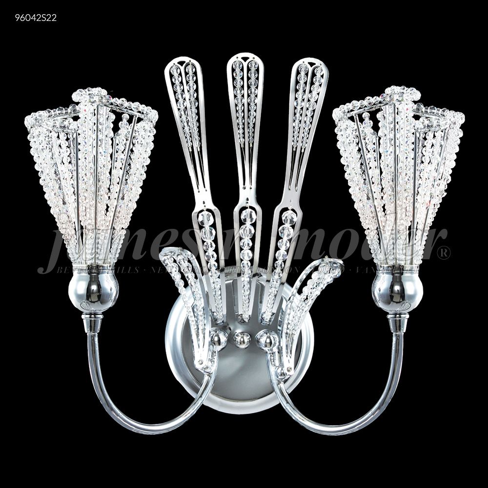 James R Moder Crystal 96042S22 Jewelry Collection 2 Arm Wall Sconce in Silver