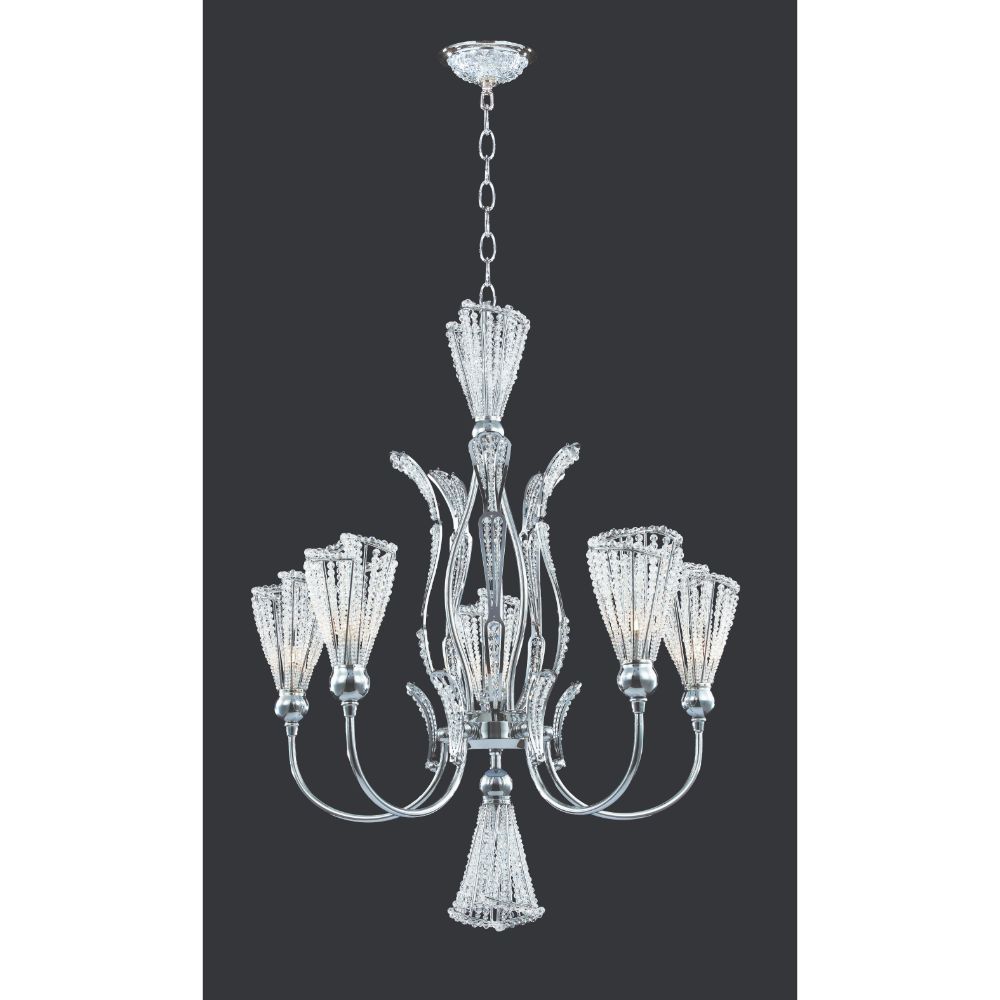 James R Moder Crystal 96916SP22LED Pearl LED Acrylic Chandelier In Silver/Pearl Finish