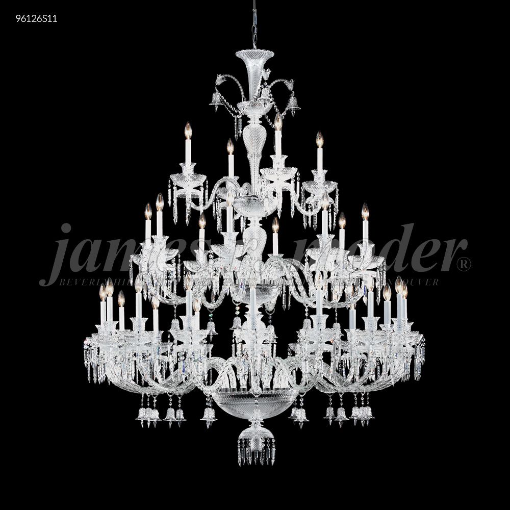 James R Moder Crystal 96126S11 Le Chateau 28 Arm Entry Chandelier in Silver