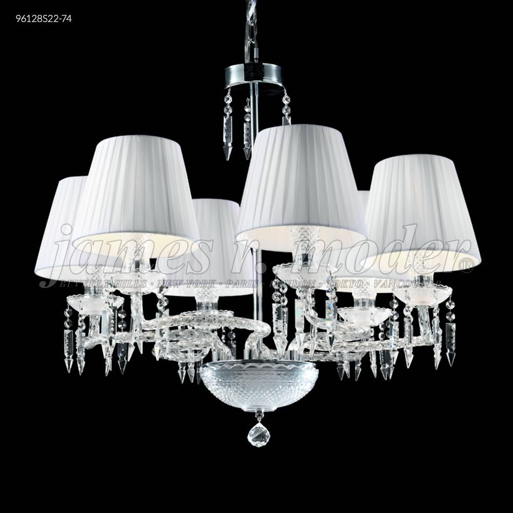 James R Moder Crystal 96128S00 Le Chateau 6 Arm Chandelier in Silver