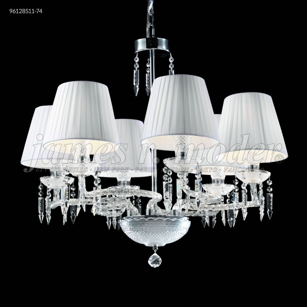 James R Moder Crystal 96128S11-74 Le Chateau 6 Arm Chandelier in Silver