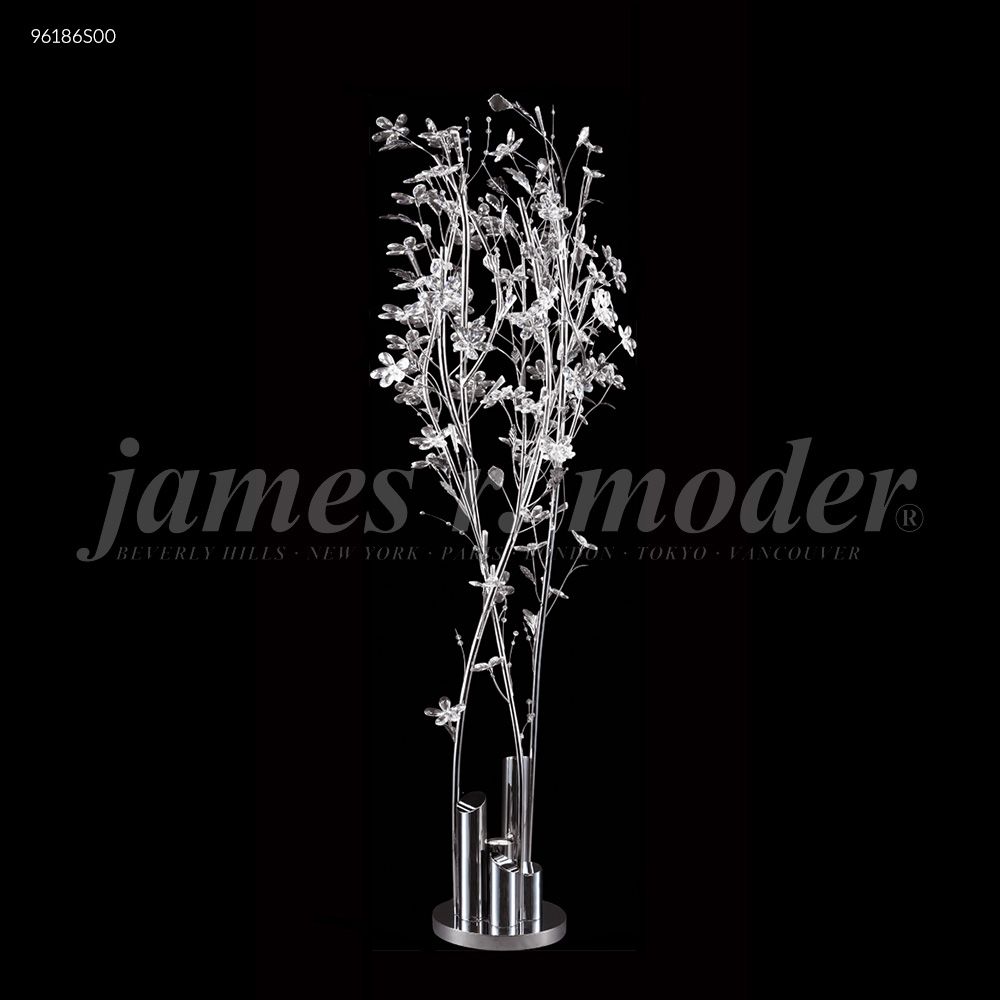 James R Moder Crystal 96186S00 Continental Fashion Floral Lamp in Silver