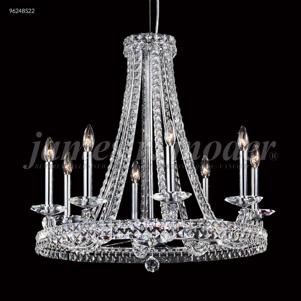 James R Moder Crystal 96248S22 Ashton Collection 8 Arm Chandelier in Silver