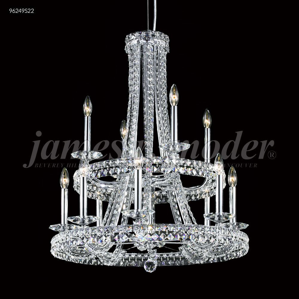 James R Moder Crystal 96249S22 Ashton Collection 12 Arm Chandelier in Silver