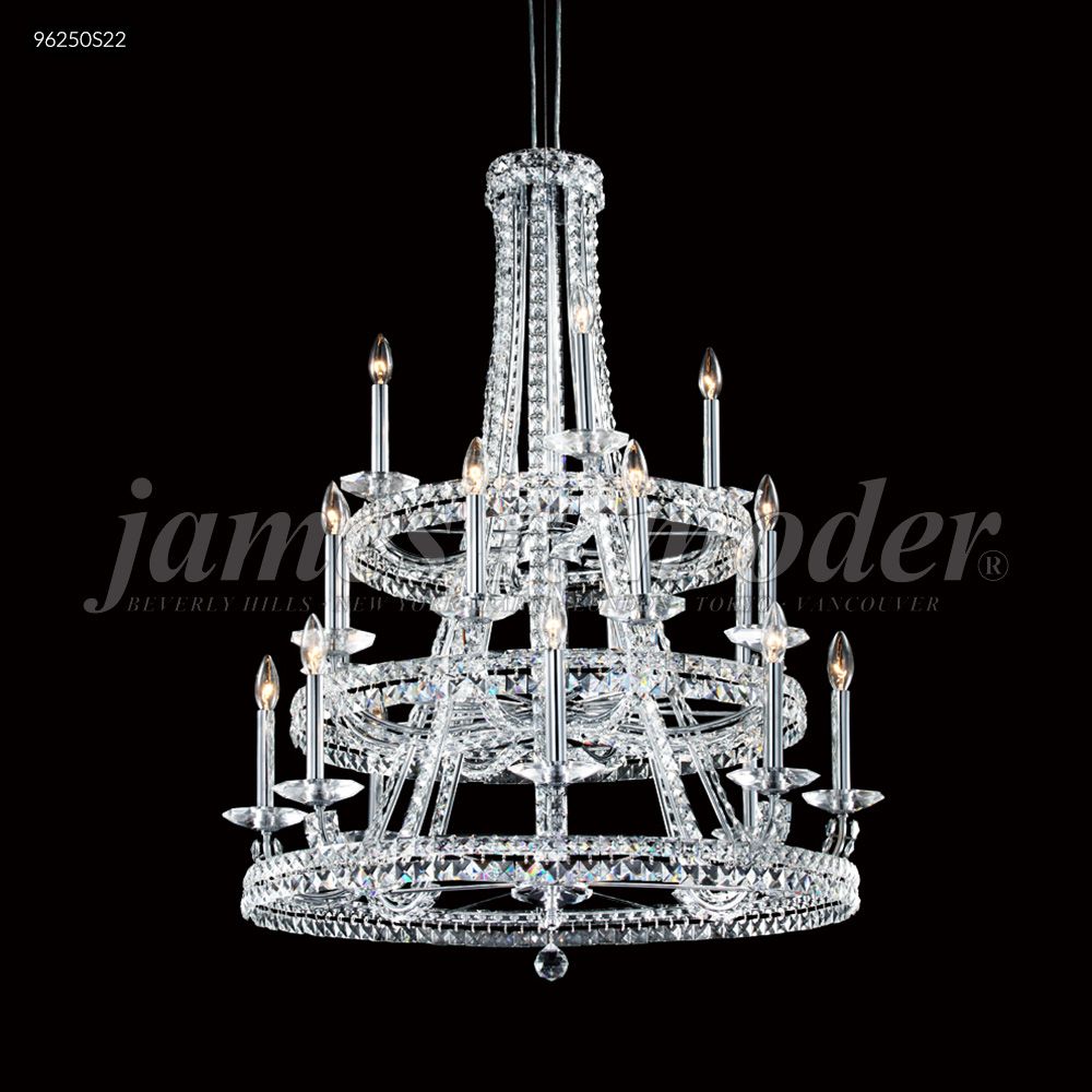 James R Moder Crystal 96250S22 Ashton 20 Arm Entry Chandelier in Silver