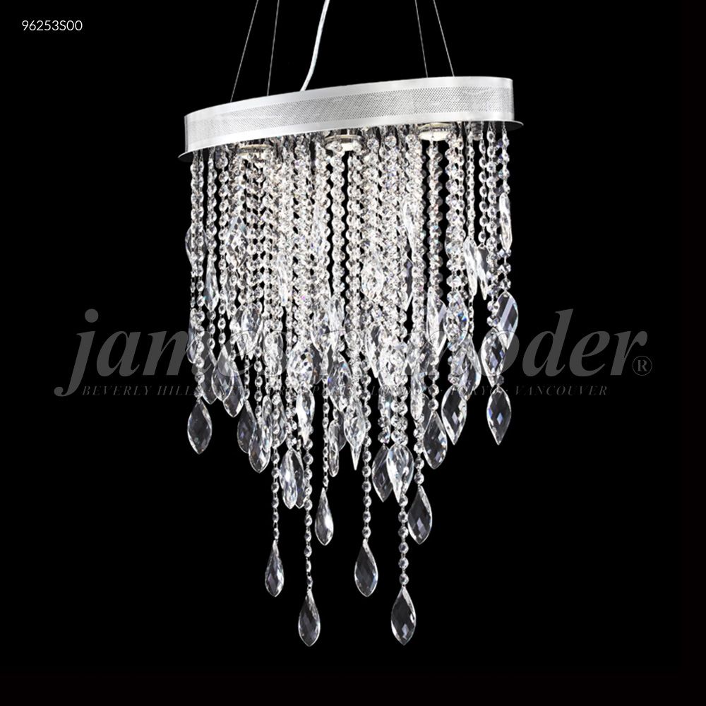 James R Moder Crystal 96253S00 Oval Sculptured Leaf Chandelier in Silver
