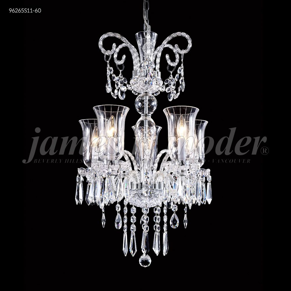 James R Moder Crystal 96265S11-60 Venetian 5 Arm Pendant in Silver
